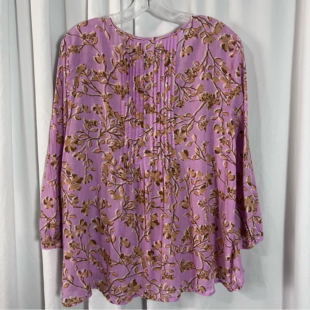J.Jill Floral Button Up Women's Blouse - Picture 3 of 5